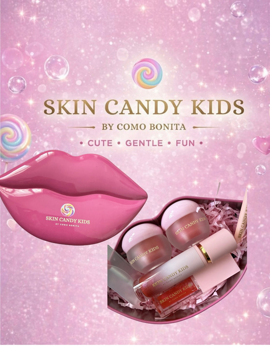 Skin Candy Kids Sweet Lips Gift Tin | 6-Piece Lip Care Set